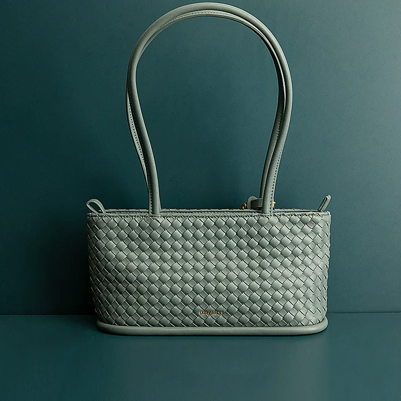 Title 2, Bolsa feminina vintage trançada, estilo tote e ...