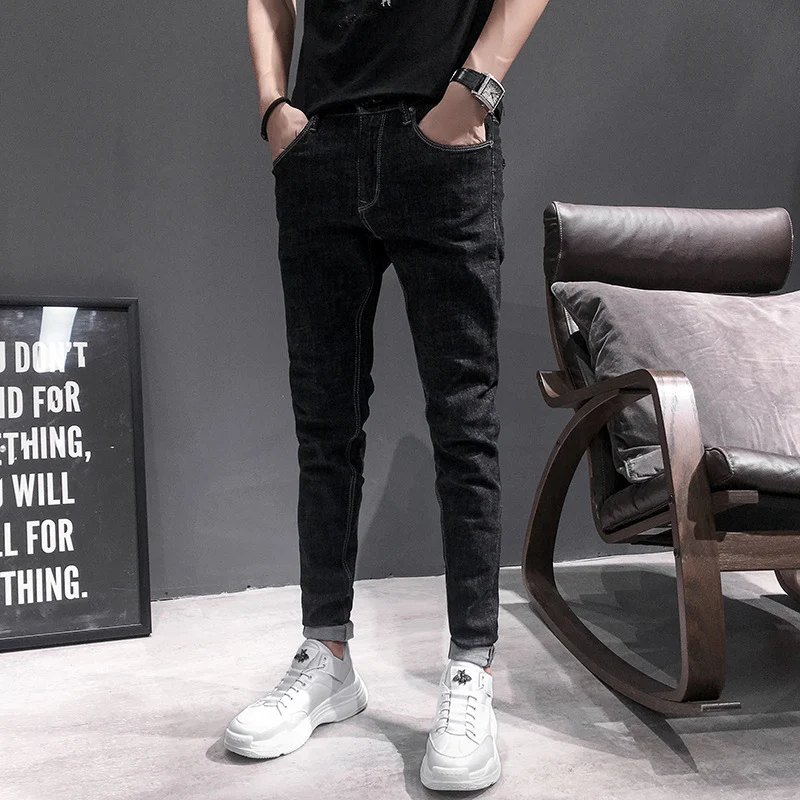 Retro Simple Slim-fit Long Jeans for Small Feet, offering a comfortable and stylish fit. Perfect for everyday casual wea — photo 3