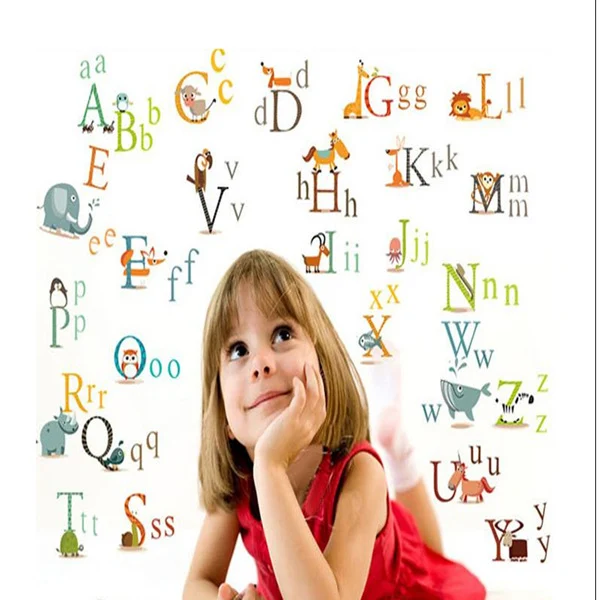 Adesivos Ay877 Mulla Castle com 26 letras do alfabeto inglês para crianças. Ideal para educação infantil e decoração de paredes. Ensine brincando. — foto 6