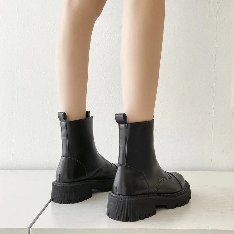 Autumn new thick-soled leather chimney boots for women. Experience comfort and style with these durable and fashionable — photo 4