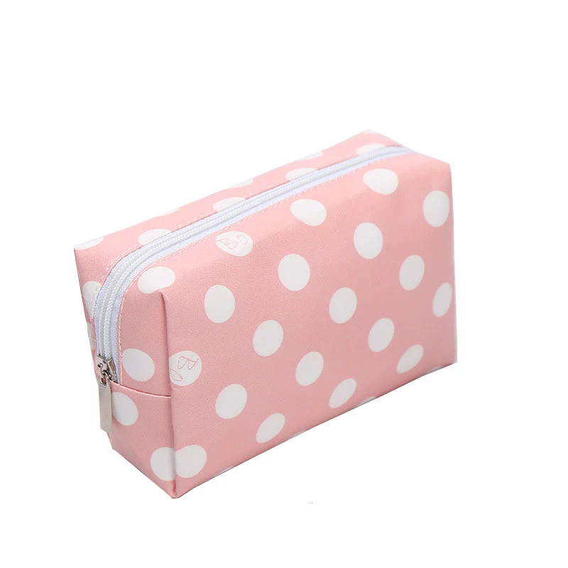 Bolsa de cosméticos listrada para viagens ao ar livre, armazenamento portátil e organizado de cosméticos, mantenha tudo no lugar, ideal. — foto 1