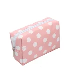 Bolsa de cosméticos listrada para viagens ao ar livre, armazenamento portátil e organizado de cosméticos, mantenha tudo no lugar, ideal. — foto 1