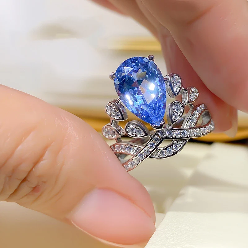 Anel de coroa feminino em prata 925 esterlina, 5 quilates de strass de carbono alto, brilho intenso e design elegante. — foto 9