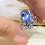 Anel de coroa feminino em prata 925 esterlina, 5 quilates de strass de carbono alto, brilho intenso e design elegante. — foto 9