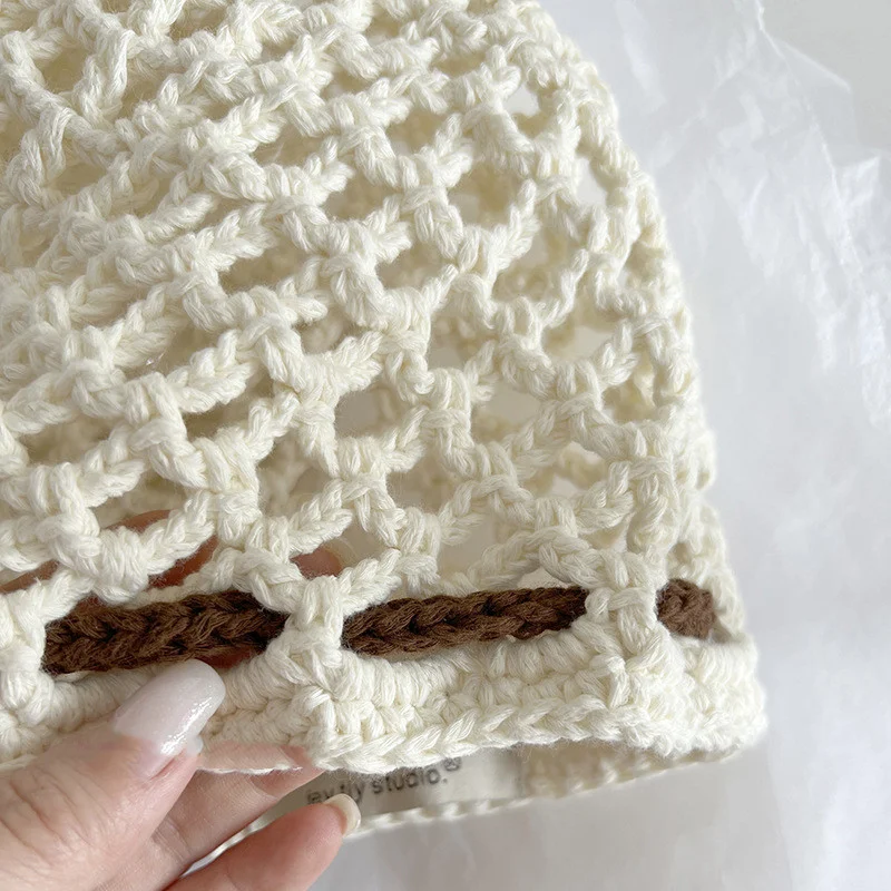 Title 1, Womens All-match Handmade Crochet Woolen Cap, ...