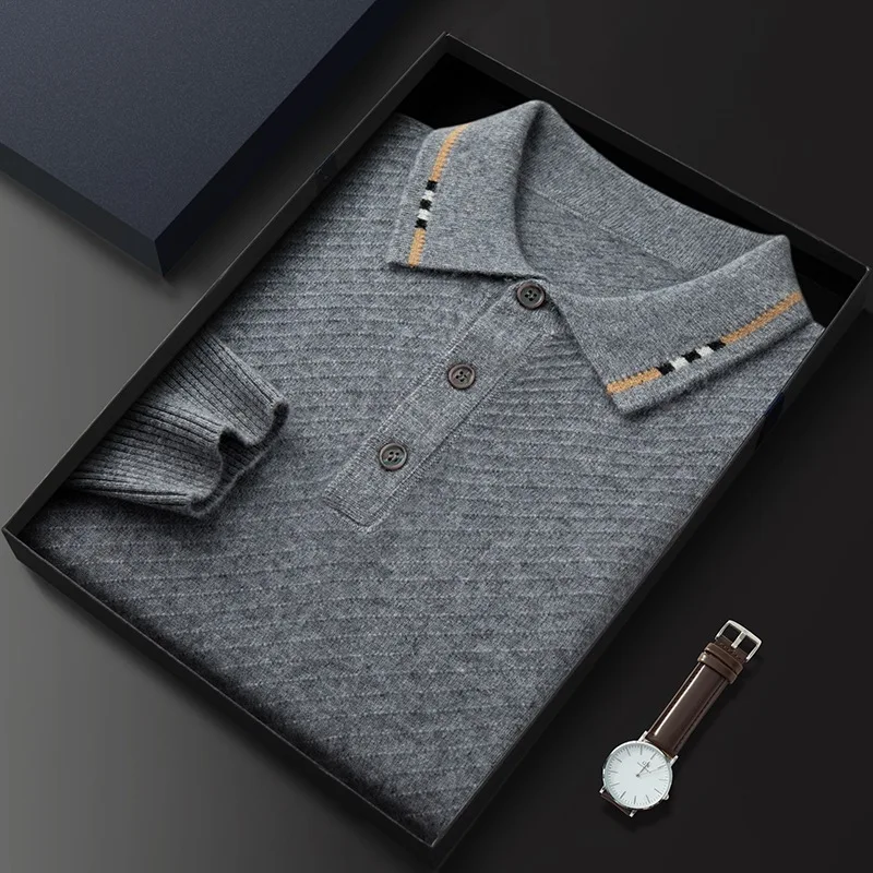 Camisa de manga longa com gola e lapela, suéter casual com barra, ideal para sobreposições e um visual confortável e elegante para o dia a dia. — foto 7