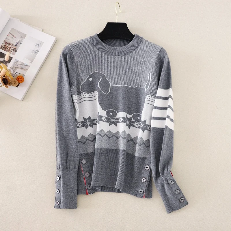 Title 5, Suéter tipo cardigan gola careca jacquard com q...