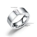Anel de aço titânio masculino com zircônia micro-cravejada. Elegância e resistência para o homem moderno. Ideal para uso diário e ocasiões especiais. — foto 6