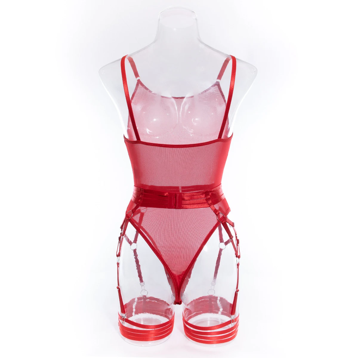 Title 9, Hot Sale Mesh See-through Lace-up Stitching Thr...