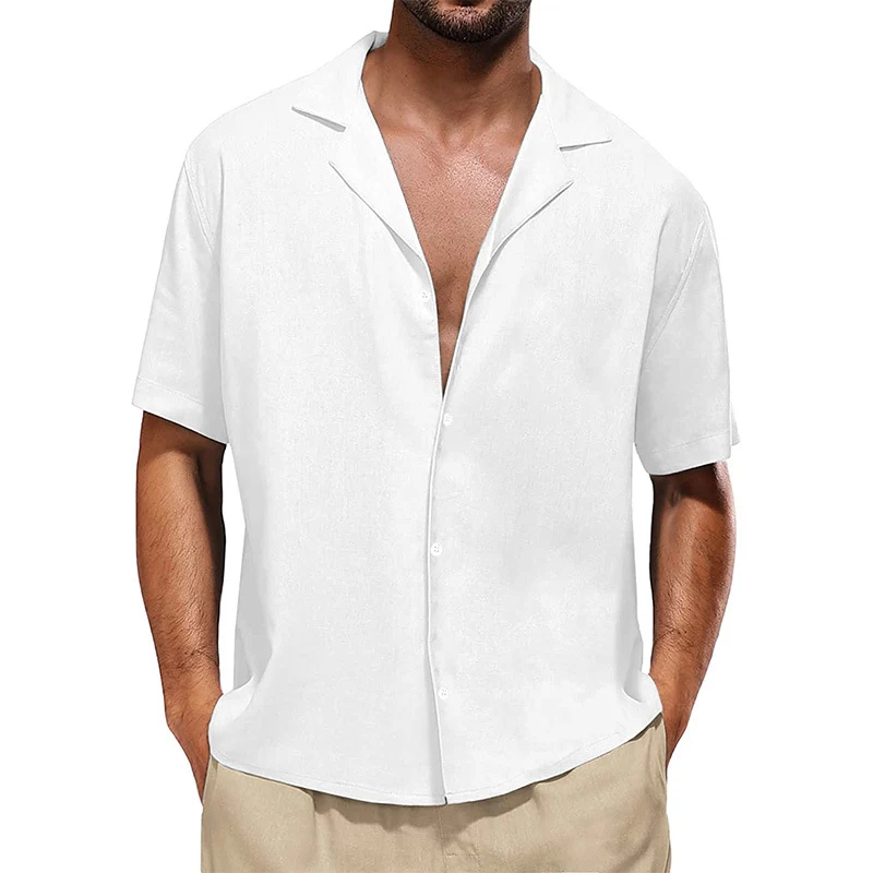 Herren Casual Hemd mit Revers und lockeren kurzen Ärmeln Bequemes Sommer-Shirt für entspannte Looks Alltagstauglich und luftig leicht — foto 5