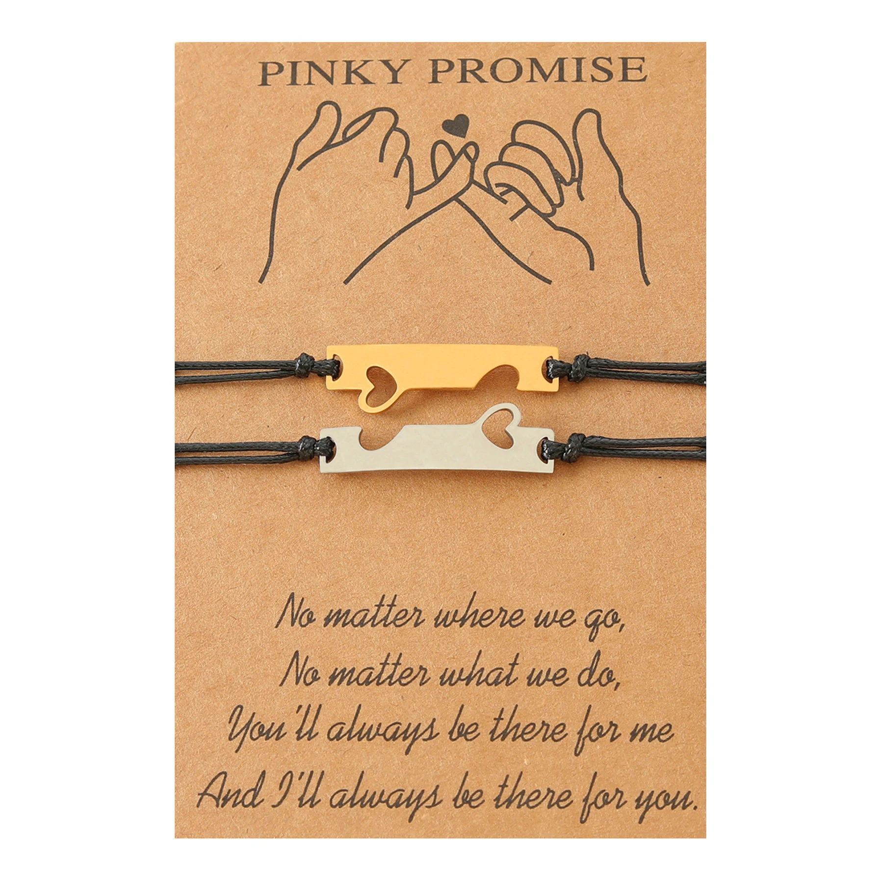 Pulseira de casal de amor retangular em ouro real, tecida à mão, com alça, símbolo de amor e compromisso para sempre. — foto 4
