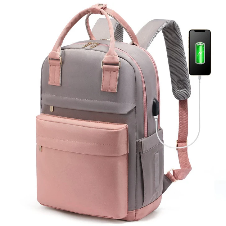 Mochila feminina fashion, grande capacidade, bolsa para laptop, mochila de viagem portátil, ideal para escola e viagens. — foto 11