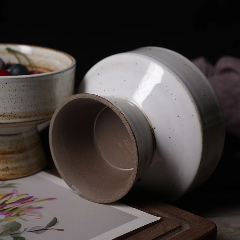 Japanese Retro Stoneware Compote Photography Prop. Enhance food photography with this vintage prop. Perfect for styling — photo 2