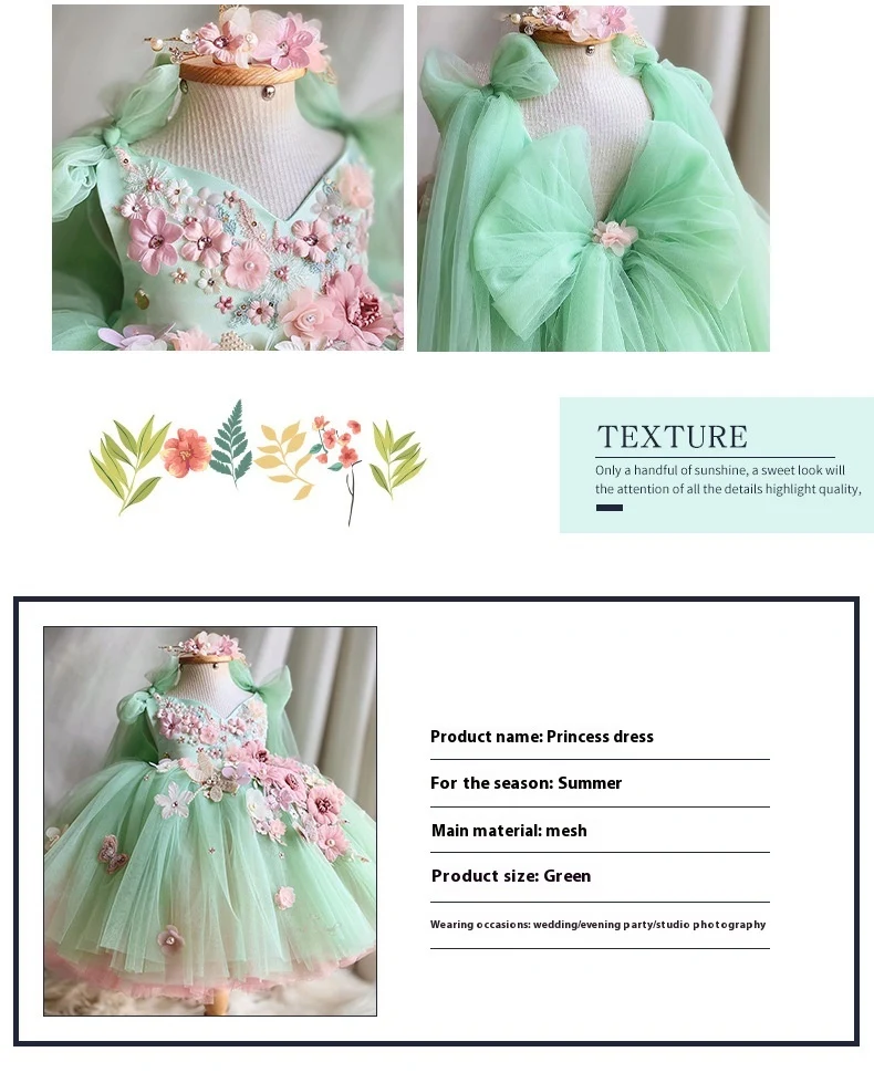 Children's Bow Mesh Bubble Skirt Dress for girls. Comfortable and stylish, perfect for special occasions and everyday pl — photo 11