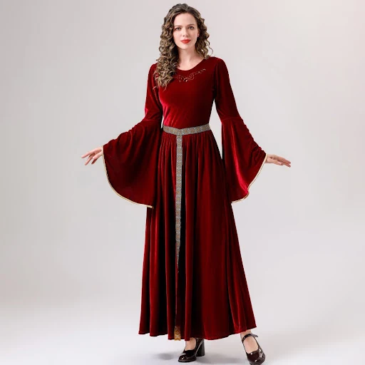Title 6, Medieval Clothing Adult Womens Retro Court Que...