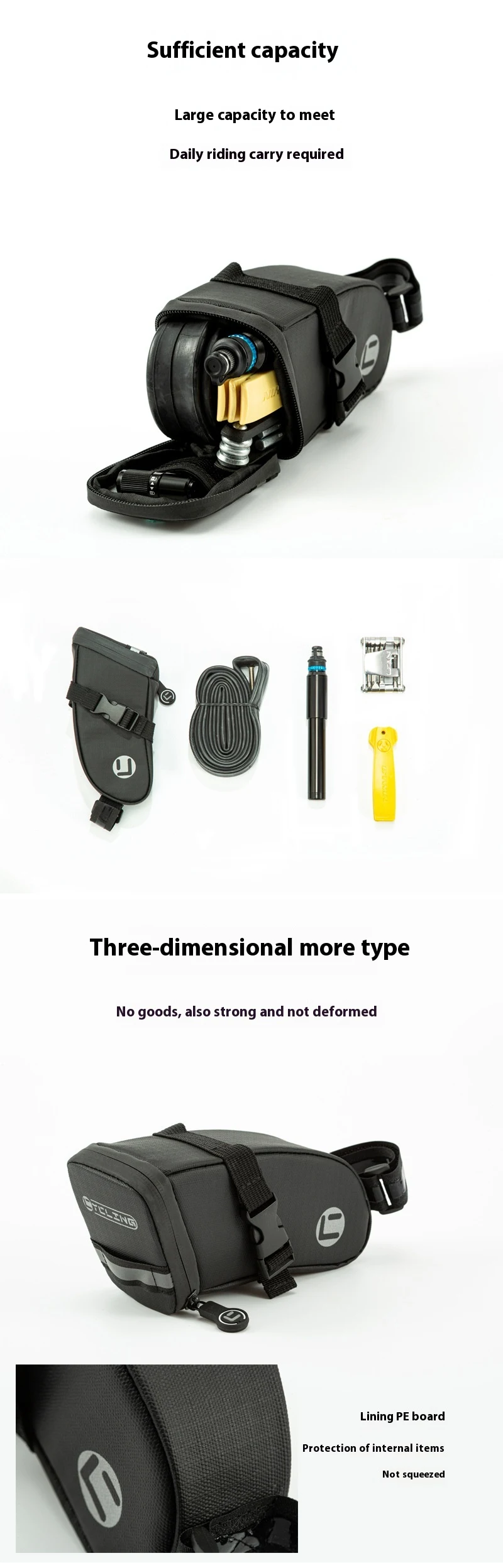Title 7, Bicycle Rear Seat Tail Bag Waterproof and Expan...