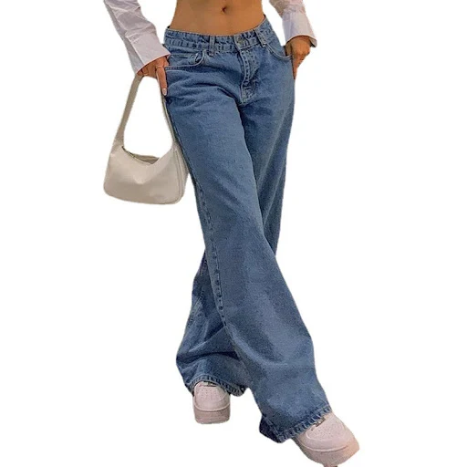 Title 11, Low Waist Fashion Retro Straight Street Denim T...