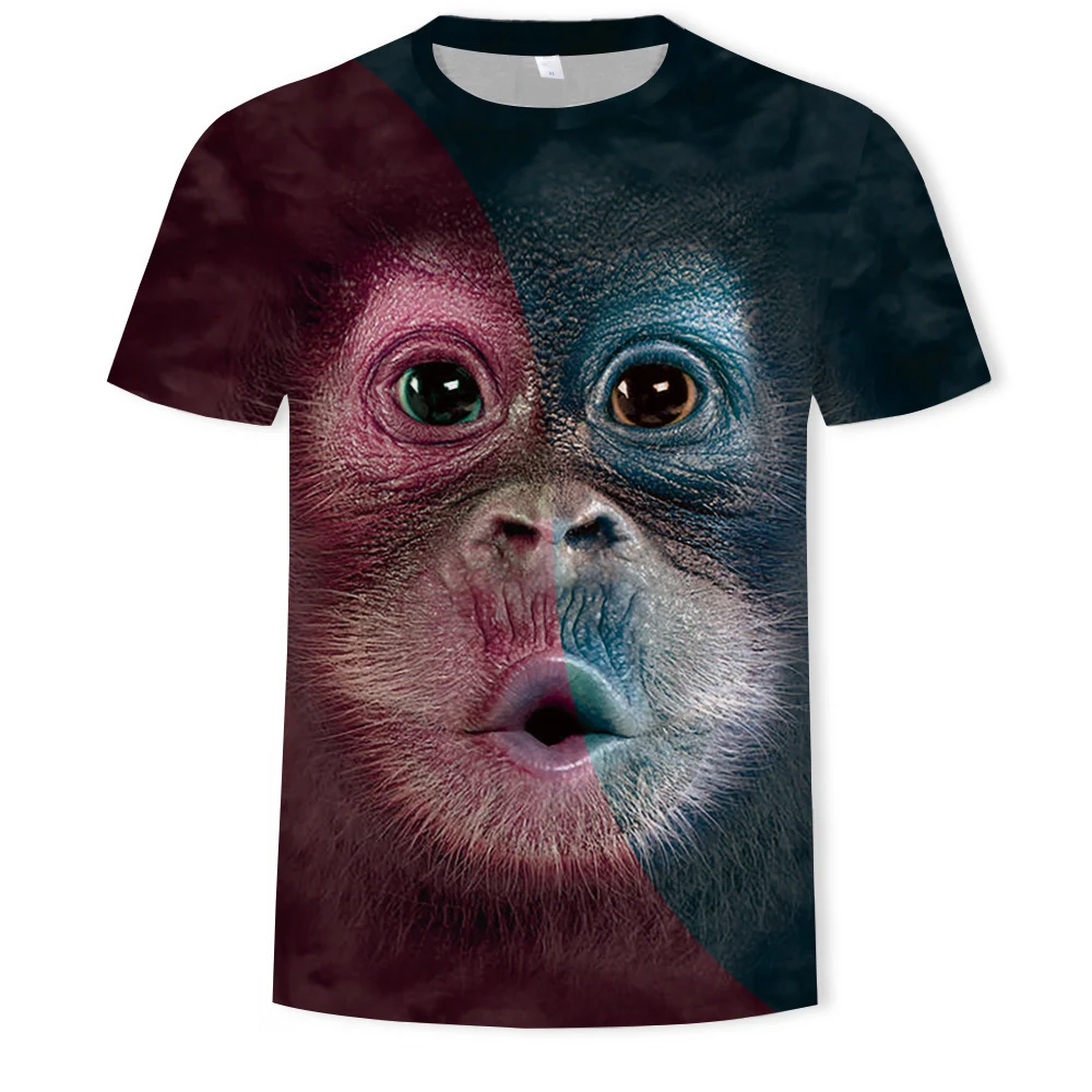 Title 15, Animal Monkey Print 3D Digital Printing Mens T...