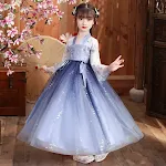 Fantasia Hanfu infantil saia para crianças, perfeita para festas e brincadeiras. Vestido tradicional chinês, confortável e elegante para meninas. Crie memórias especiais. — foto 7