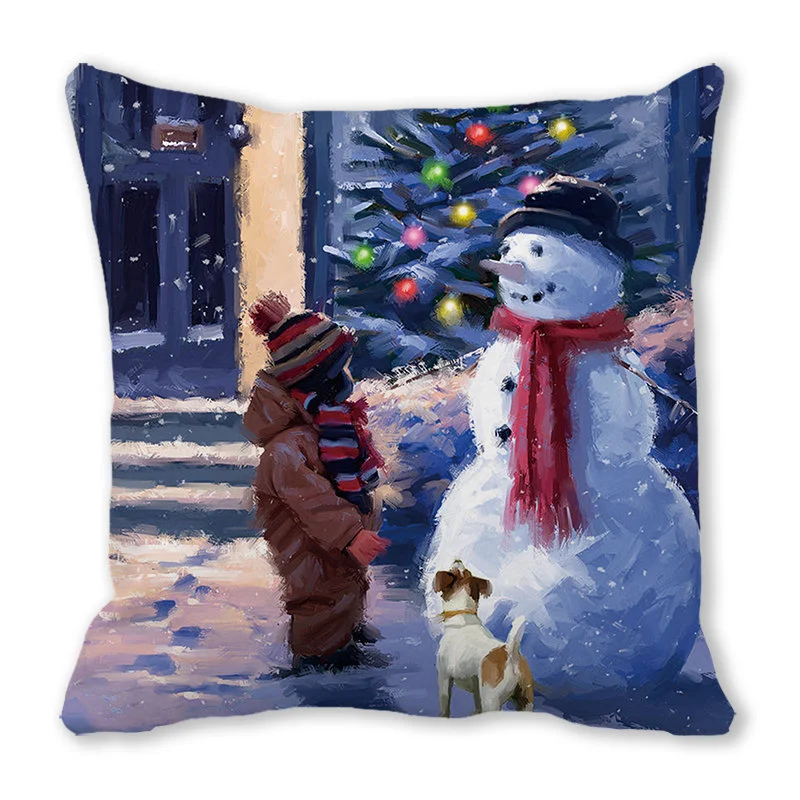 Almofada decorativa natalina para sofá com tecido pele de pêssego Merry Christmas Encryption ZT428 Decoração para casa festiva — foto 47