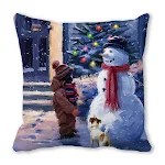 Almofada decorativa natalina para sofá com tecido pele de pêssego Merry Christmas Encryption ZT428 Decoração para casa festiva — foto 47