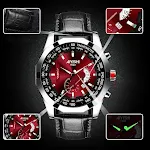 Leather black red