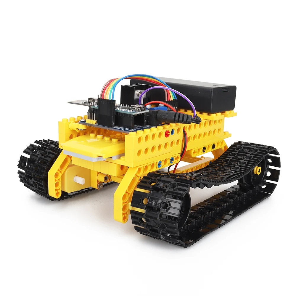 Carro robô inteligente DIY STEM Arduino Nano com programação gráfica de tanque, CH340, blocos de construção educativos. — foto 4