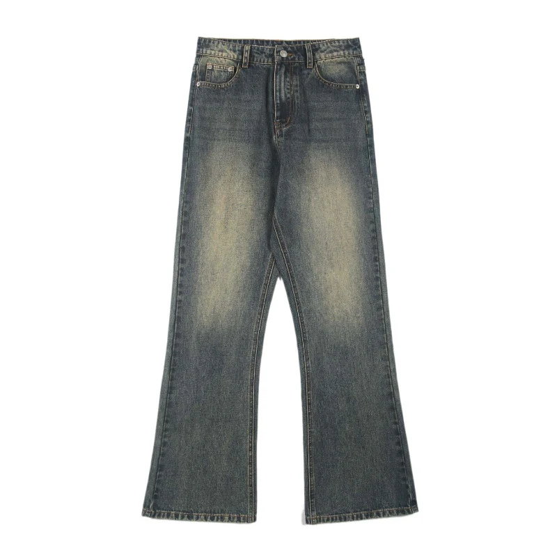 Retro Rust Blue Jeans Men's Loose Mop – Embrace Comfort and Style with These Relaxed Fit Denim Pants, Perfect for a Casu — photo 2