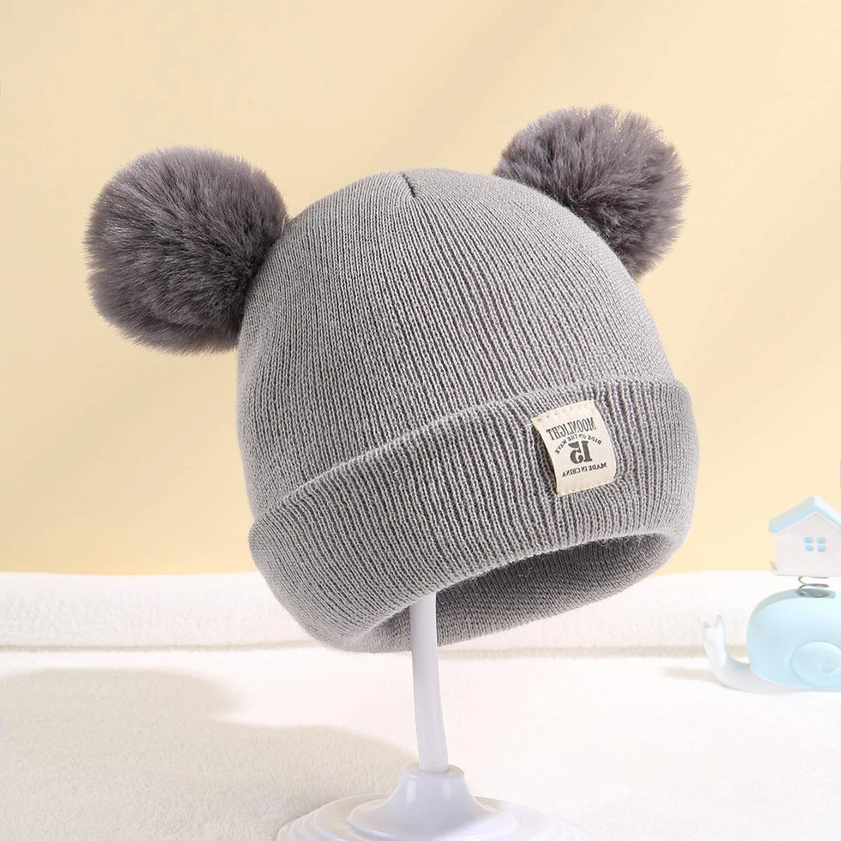 Title 2, Childrens Wool Double Ball Hat Keep your child...