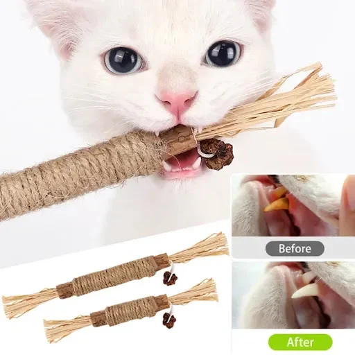 1 Pc Cat Toys Silvervine Chew Stick Polygonum Kitty Raffia Grass Pet Supplies Cleaning Teeth Stick Pet Bite Cat Toy Hemp — photo 5