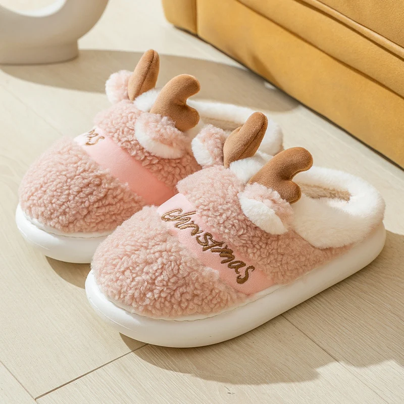 Christmas Shoes Winter Home Slippers Elk Soft Cozy Bedroom Slipper Slip On House Shoes for Warm Comfort and Relaxation a — photo 2