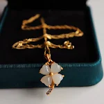 Colar com Pingente de Trevo de Quatro Folhas Corrente Clavícula da Sorte Feminina Amuleto da Sorte Presente Ideal para Ela — foto 1