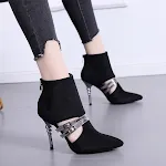 Autumn pointed toe suede hollow sandals perfect for stylish comfort. Transition seamlessly from day to night in these ve — photo 1