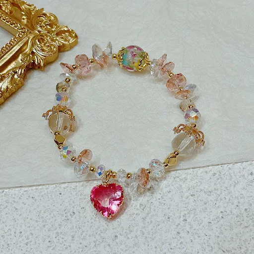 Title 14, Pulseira de cristal feminina com pingente de co...