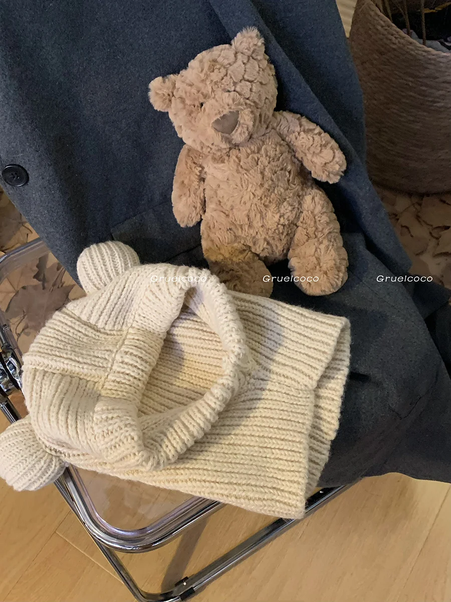Title 7, Womens Fashionable Warm Cute Bear Ears Wool Hat