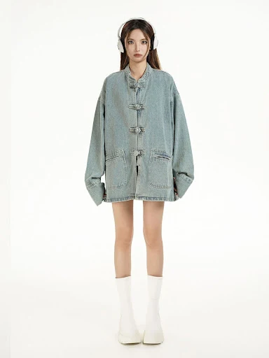 Title 5, Womens Denim Coat Jacket Small High-grade Shir...