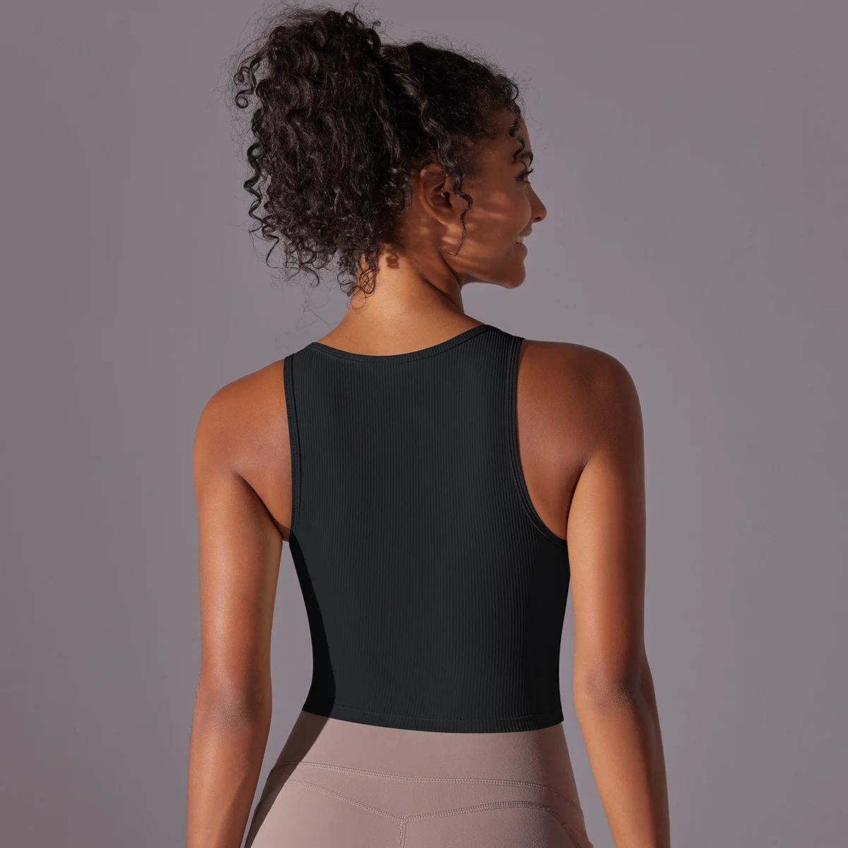 Women's Fashion Seamless V-neck Thread Sports Yoga Vest for workouts. Comfortable, breathable, and supportive. Perfect f — photo 3