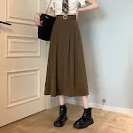 Saia de terno texturizada outono inverno cintura alta com drapeado e cinto. Perfeita para looks sofisticados e elegantes na estação fria. — foto 5