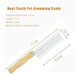 Hunde-Katzen-Kamm Doppel-Sided Grooming Brush Metallkamm für Auflockerung, Entfernung von Matten, Schmutz, Verfilzungen und Knoten — foto 1