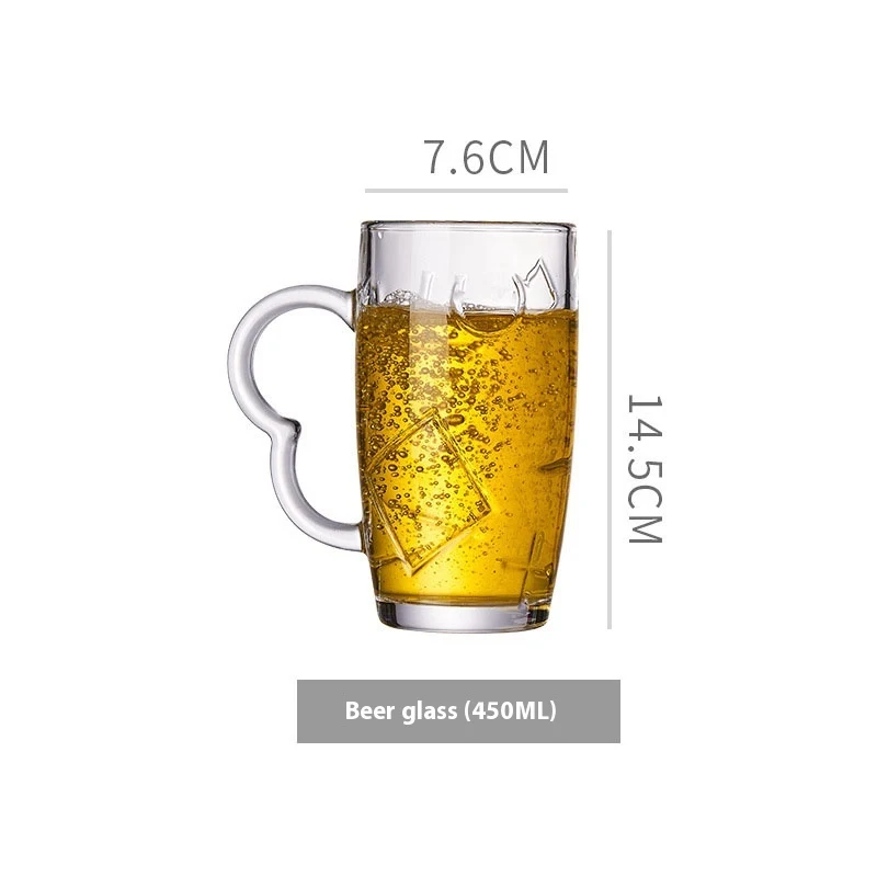 Simple Glass With Handle Household Large-capacity Tea Cup Beer Mug Bar Only Beer Steins Printable. — photo 6
