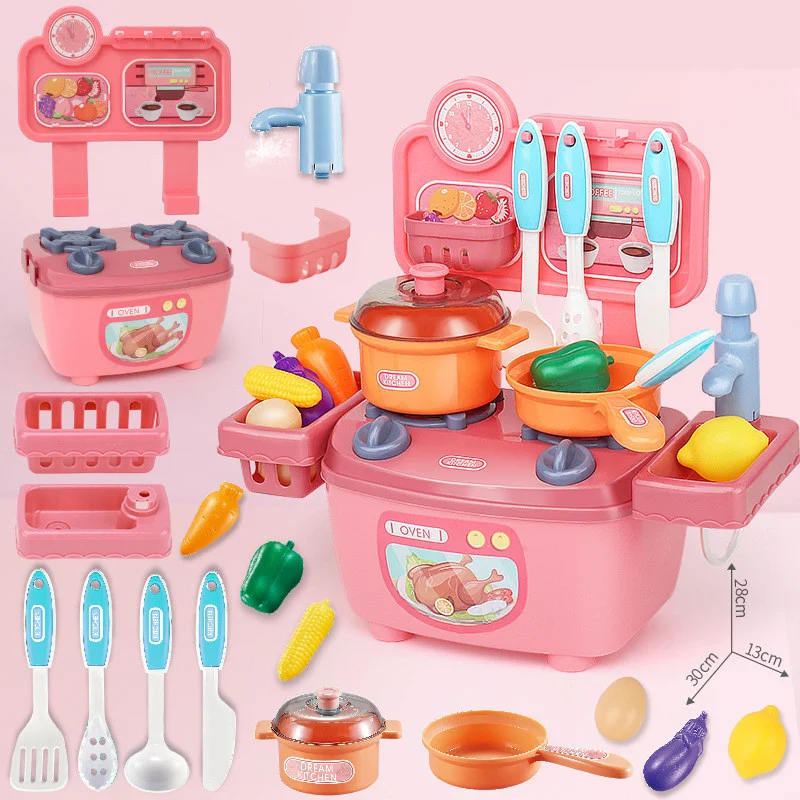 Cozinha de brinquedo infantil para simulação de casa de brincar Estimula a criatividade e o faz de conta com acessórios divertidos e realistas para cozinhar — foto 5