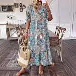 European and American Leisure Paisley Print Dress, Comfortable and Stylish, Perfect for Summer, Ideal for Relaxing and E — photo 7