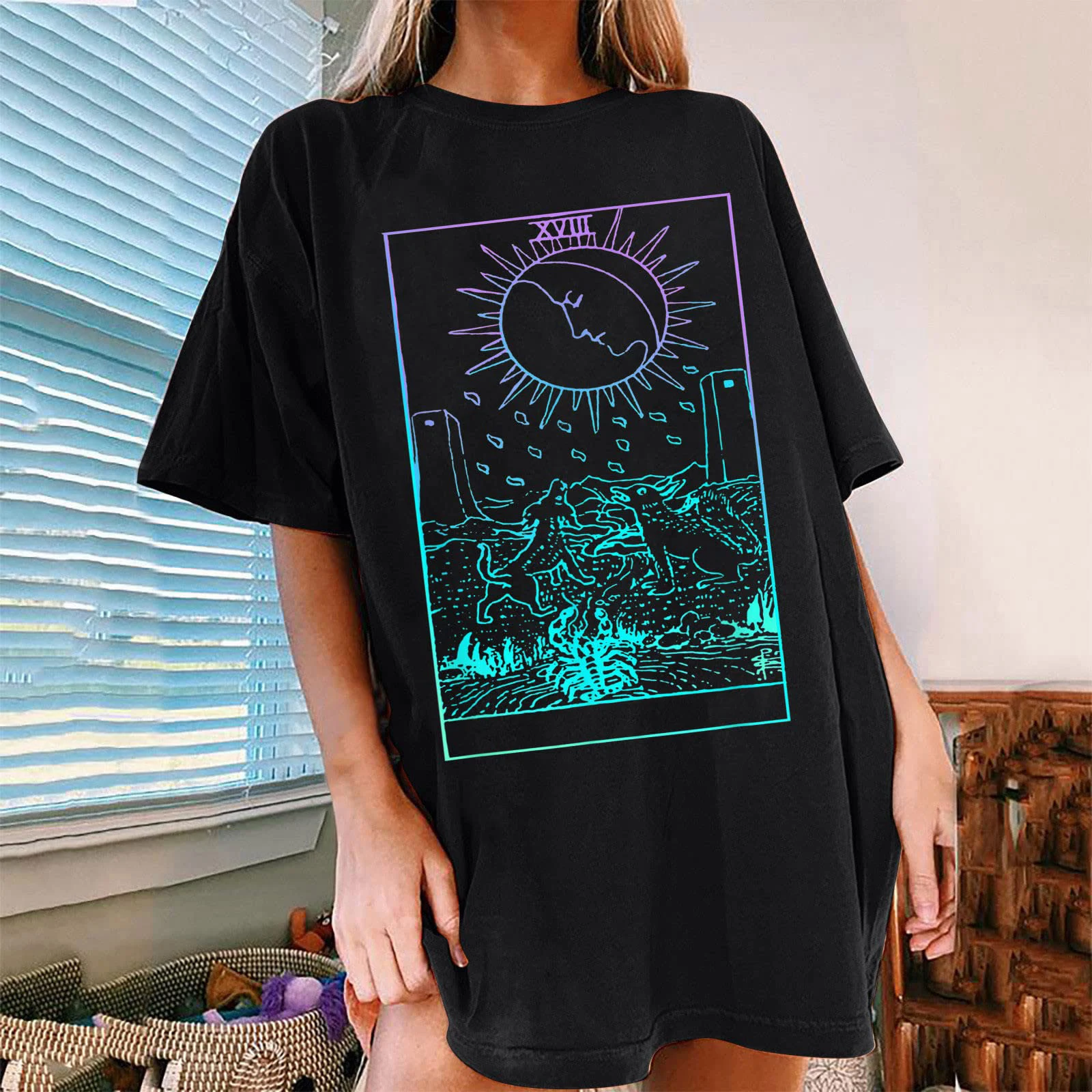 T-shirt da donna a maniche corte, girocollo, di media lunghezza, taglie forti — foto 8