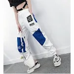 Women's High Waist Letter Spliced Cargo Pants, Loose Harajuku Style, perfect for a casual, comfortable and fashionable e — photo 5