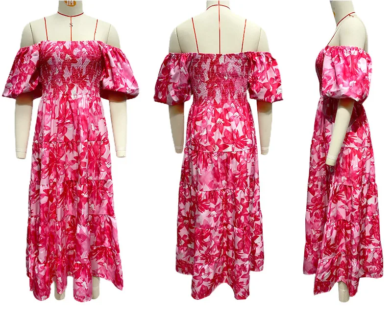 Title 29, Vestido feminino estampado Pettiskirt manga buf...