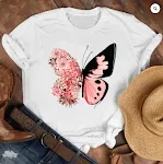 Camicia allentata con tendenza della personalità della maglietta a forma di farfalla di grandi dimensioni — foto 9