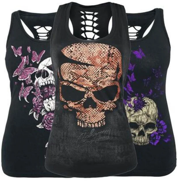 Title 4, Skull print vest for a bold and edgy style. Off...