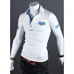 Camiseta de moda com lapela e manga curta, ideal para o verão. Confortável, elegante e perfeita para diversas ocasiões casuais e looks despojados. — foto 4