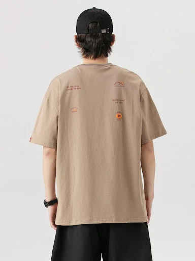Title 2, Camiseta japonesa minimalista de manga curta ma...