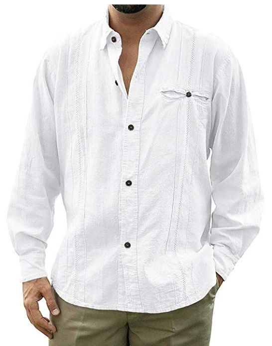 Solid color long sleeve linen cardigan shirt, breathable and comfortable. A versatile wardrobe staple, perfect for layer — photo 4